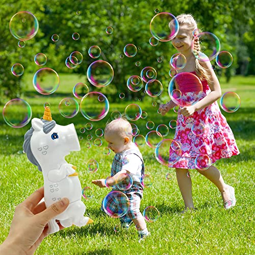 Joyin Unicorn Bubble Wands With Music And Light, Bubble Gun With Bubble Solution, Party Favors, Bubble Wand Maker Machine Blower, Summer Toy, Indoor & Outdoor Activity, Gifts #TOP1