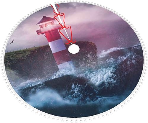 Vista 11 de Falda blanca para árbol de Navidad Let's Go Travel de 30 pulgadas con pompones esponjosos para árbol de fiesta navideña Vamos a viajar