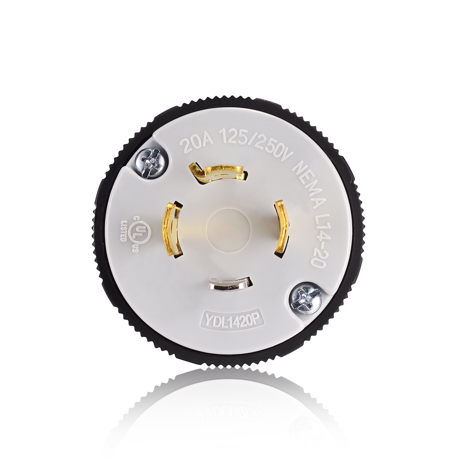 AC WORKS 20A 125/250V NEMA L14-20 Male Plug To 20A 250V NEMA 6-20 Female Connector – Heavy Duty Adapter - View #2