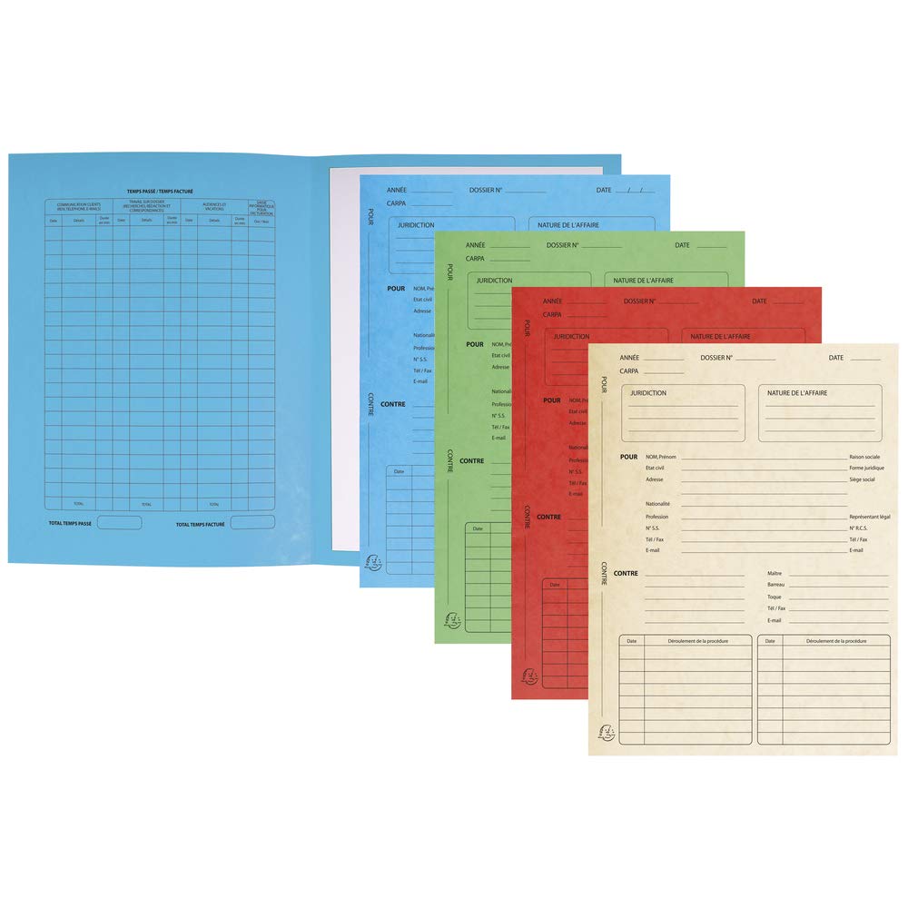 Exacompta - Réf. 445118E - Paquet de 25 dossiers de procédure - en carte lustrée 265g/m2 - dimensions 25 x 32 cm pour documents au format A4 - couleurs assorties