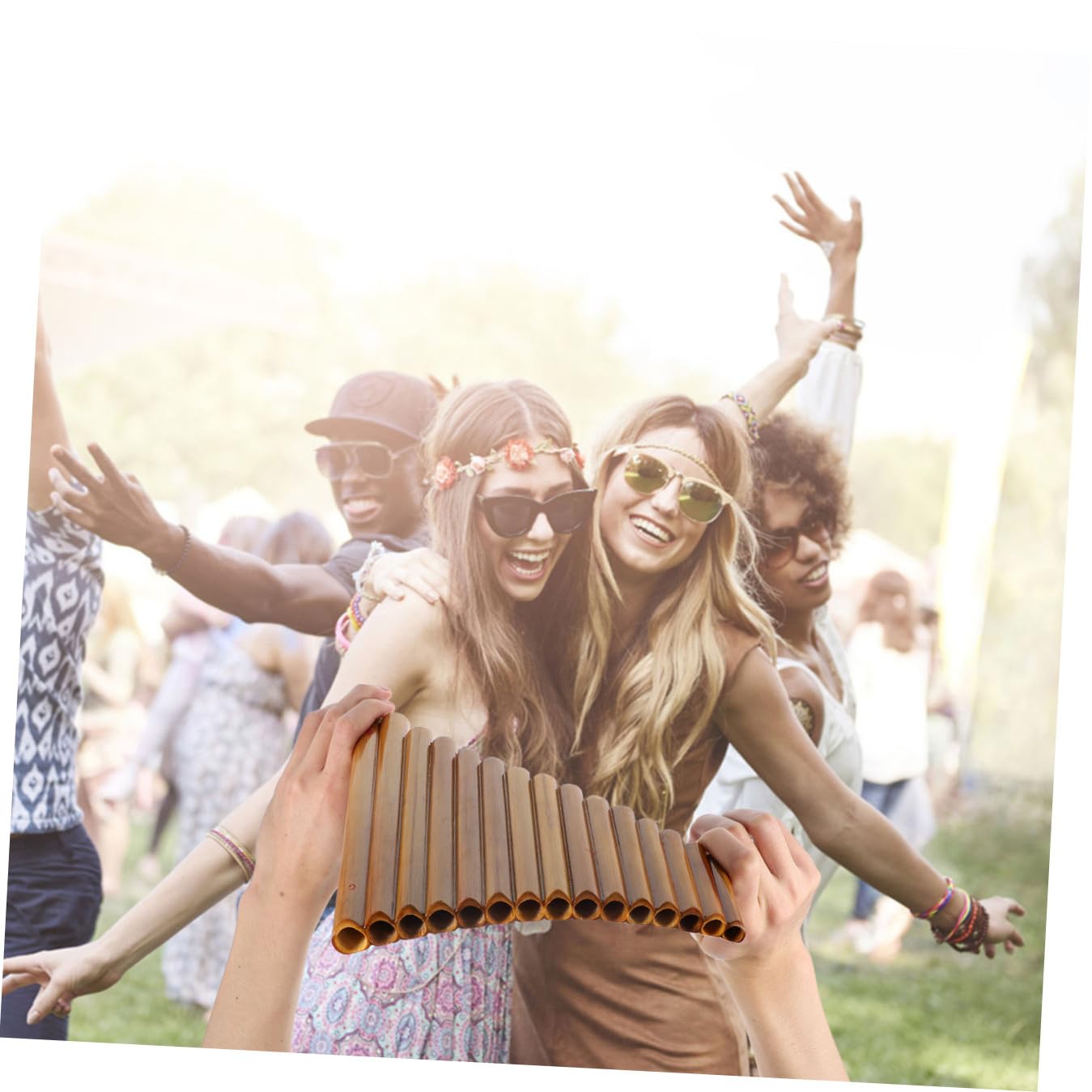Flûte de Pan Traditionnelle Verticale en Bambou 15 Tubes Marron Bâtonnet et Chiffon de Nettoyage pour Débutant Instrument Musique à Vent Couleur Aléatoire Plusieurs styles
