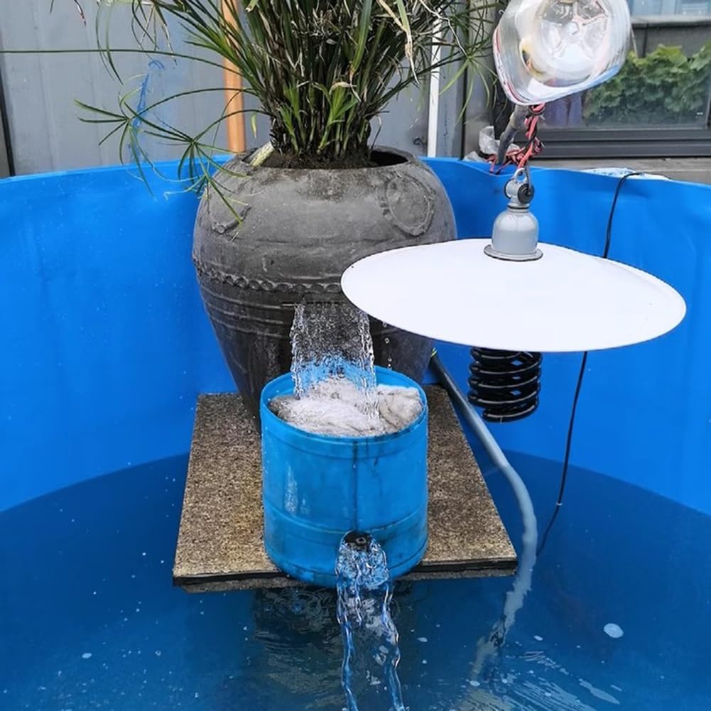 Réservoir d'eau en toile de grande taille (1,2 x 0,6 m) avec vanne de vidange pour l'aquaculture, les piscines, les étangs et la pisciculture – Bâche extérieure de 680 L pour l'élevage aquat
