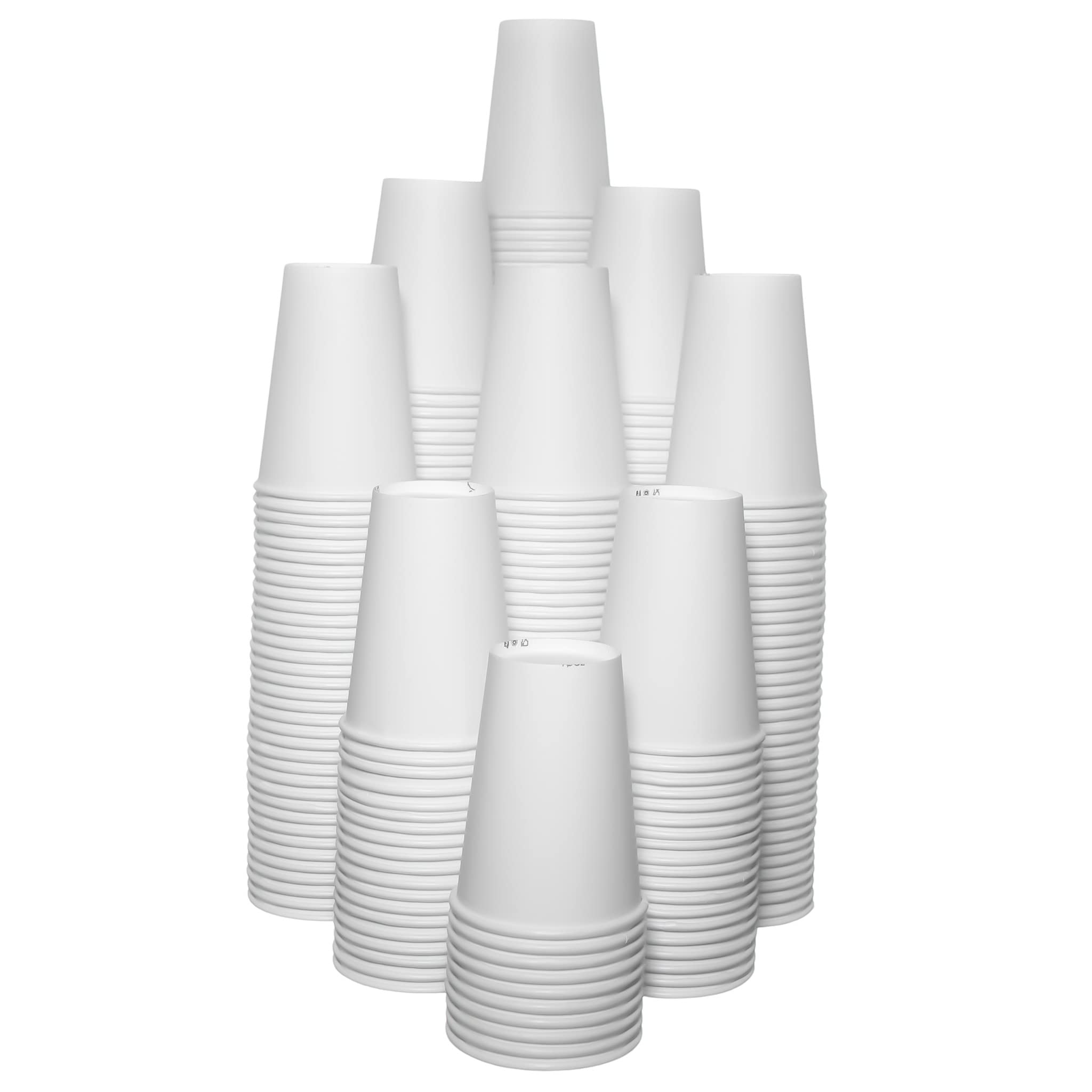 500 Gobelets Jetables, en papier carton, de qualité supérieure pour boissons chaudes et froides, 230 ml, sur place ou à emporter, design top, pour le café, le café latté, le macchiato, le cappuccino