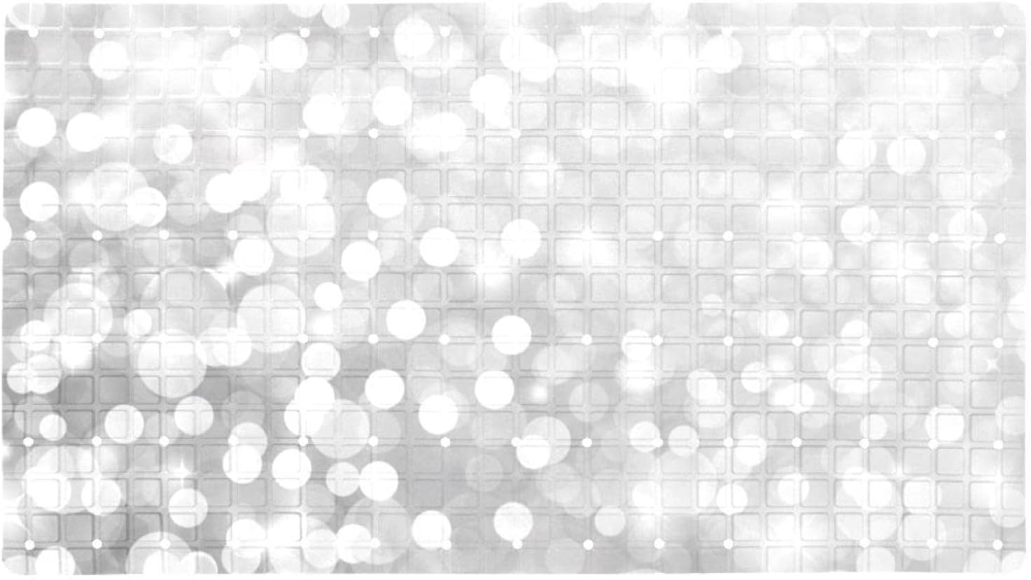 Bathtub Mats, Silver Glitter Shimmer Sparkle Bathroom Shower Mat with Drain Holes