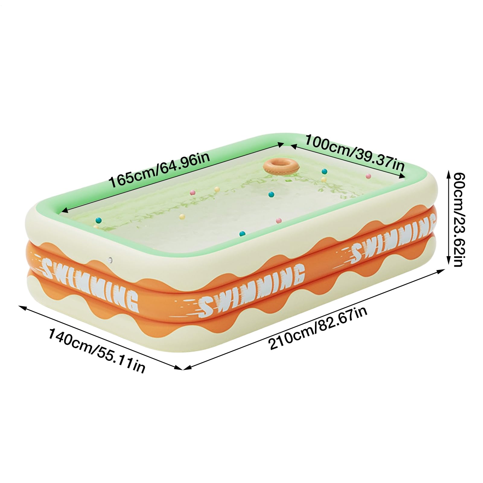Piscina familiar inflable rectangular piscina inflable piscina inflable de tamaño completo piscina infantil niños adultos piscina gruesa de suelo para fiestas jardín al aire libre