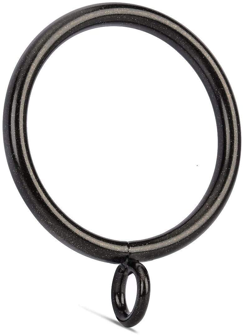 48 Pcs Dark Coffee 1.5-Inch Inner Diameter Metal Curtain Rings with Eyelets,Fits Up to 1 1/4-Inch Rod