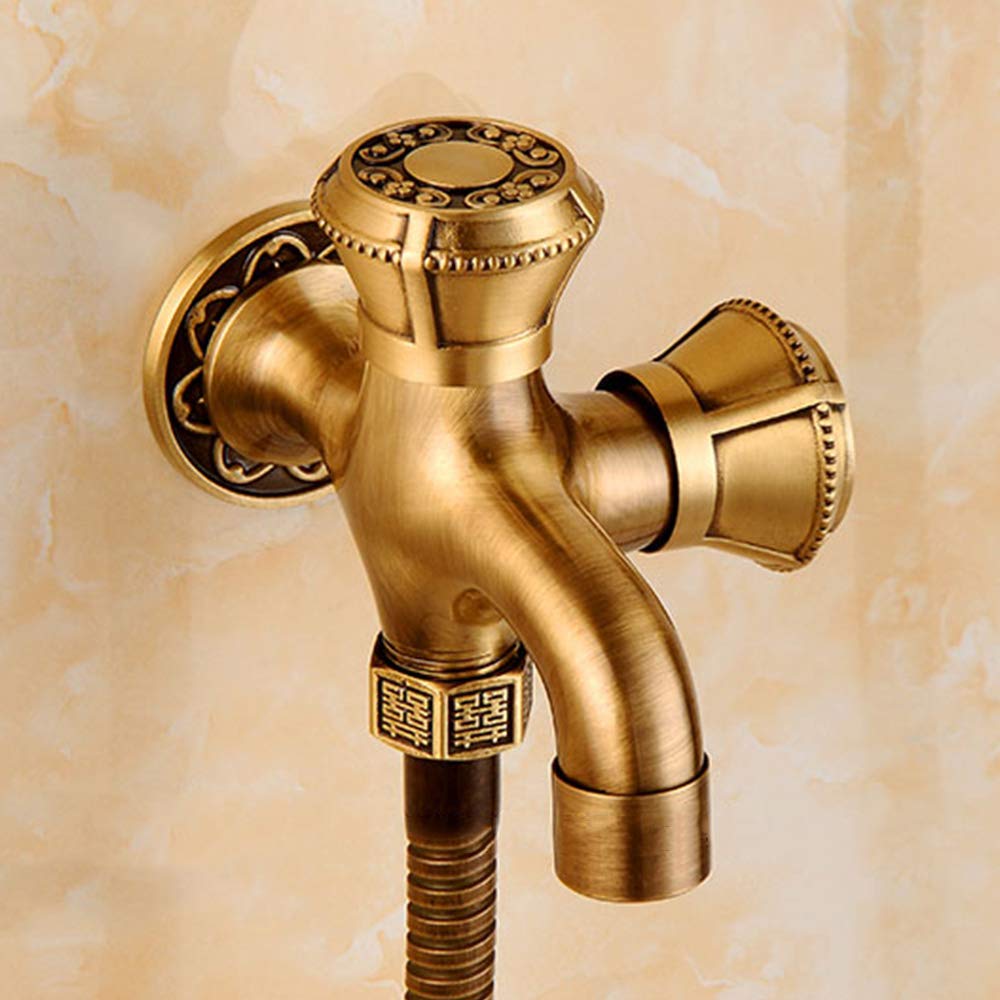 ISCBAFYX Antyczny mosiężny rączka bidetowa do montażu na ścianie przenośny bidet do toalety zestaw do higieny osobistej,