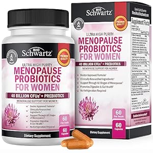 Menopause Supplements for Women – 40 Billion CFU Menopause Probiotics for Women – Support for Hot Flashes Night Sweats Mood Swings and Balance – Non-GMO, 60 Easy-Swallow Capsules, 60 Servings