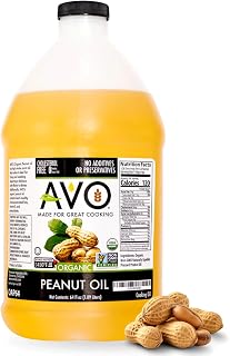 AVO Organic Peanut Oil Half Gallon - Premium Bulk Cooking Oil for Deep Frying Turkey, Grilling & Chefs