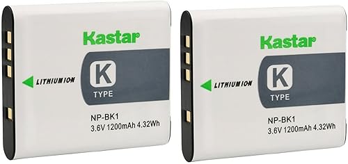 Vista 5 de Kastar Paquete de 1 batería de repuesto para batería Sony NP-BK1 NP-FK1, batería tipo K de Sony, cargador Sony BC-CSK, Sony Cyber-Shot DSC-W180