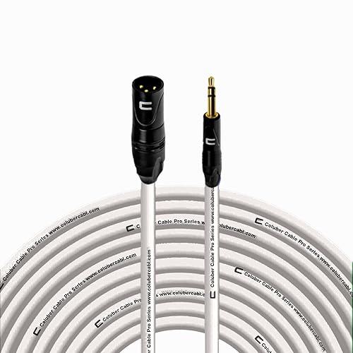 Miniatura 10 de Cable XLR equilibrado macho a TRS de 0.138 in - 75 pies negro - conector de micrófono profesional de 3 pines para altavoces alimentados, interfaz