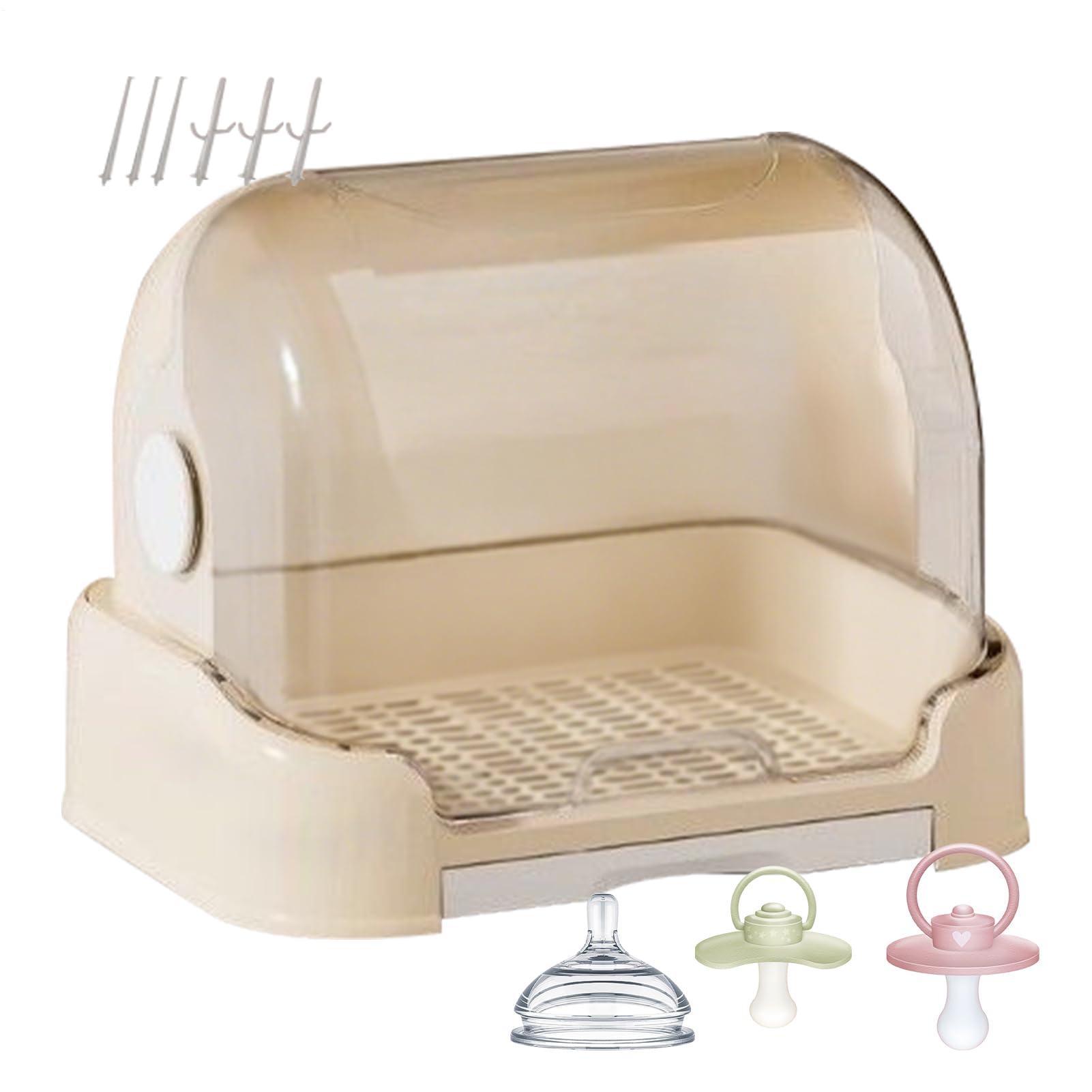 Organizer Do Przechowywania Butelek Niemowlęcych Etui na smoczki, gryzaki, | Pudełko Do Przechowywania Butelek Z Pokrywką Na Smoczki, Gryzaki, Naczynia I Sztućce – Do Żłobka, Domu,
