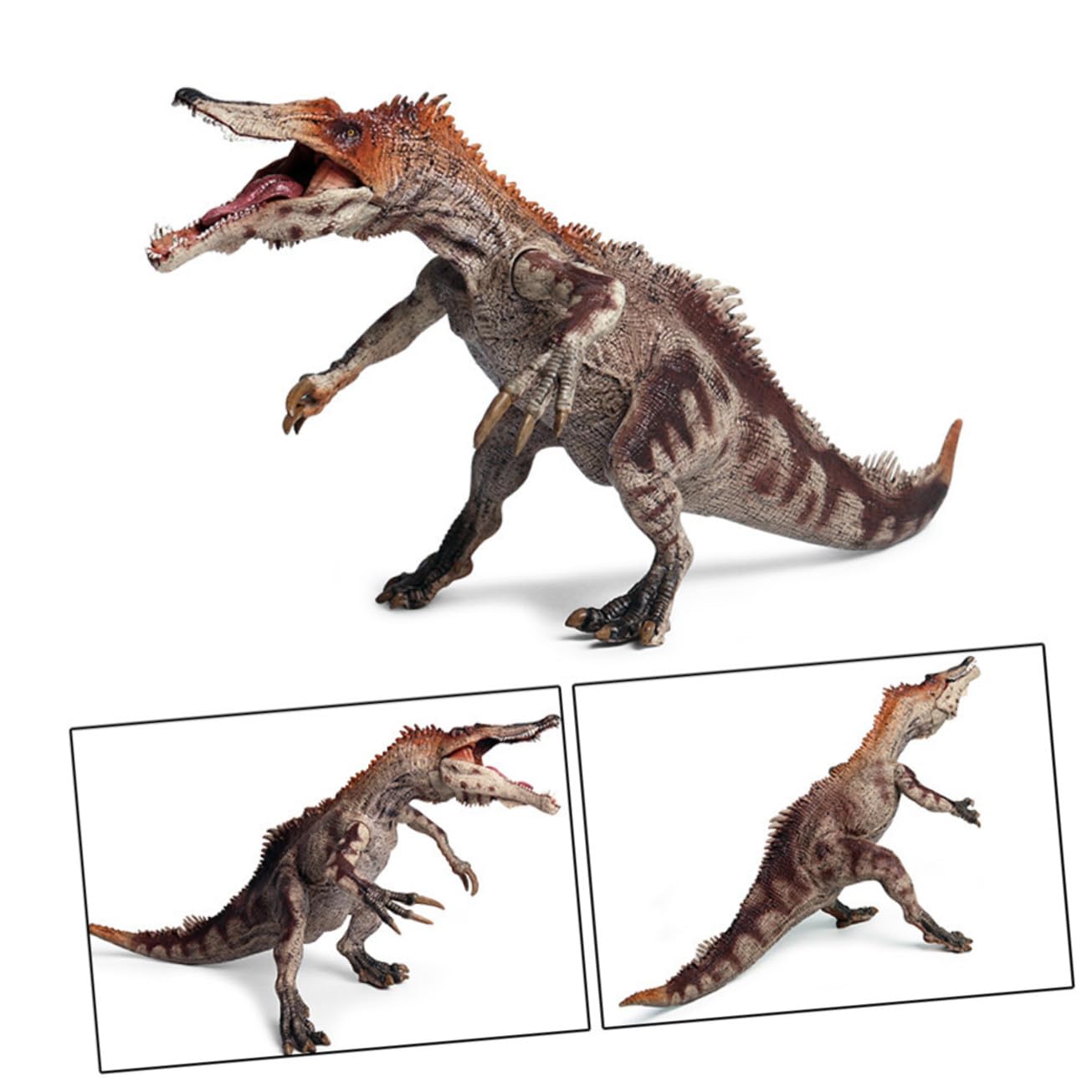 Modelo de Dinosaurio Realista de Plástico Marrón, 1 | Obsequio de Cumpleaños para Niños, Diseño Jurásico de Colección, Figura Sólida