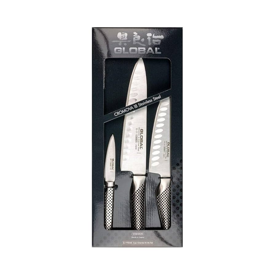 Global Knives G-779146 3-Piece Knife Set, CROMOVA 18