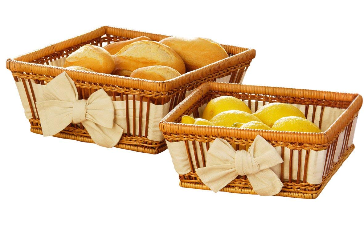 Orsina Set Of Two Natural Fern With Lining Baskets from B&Q