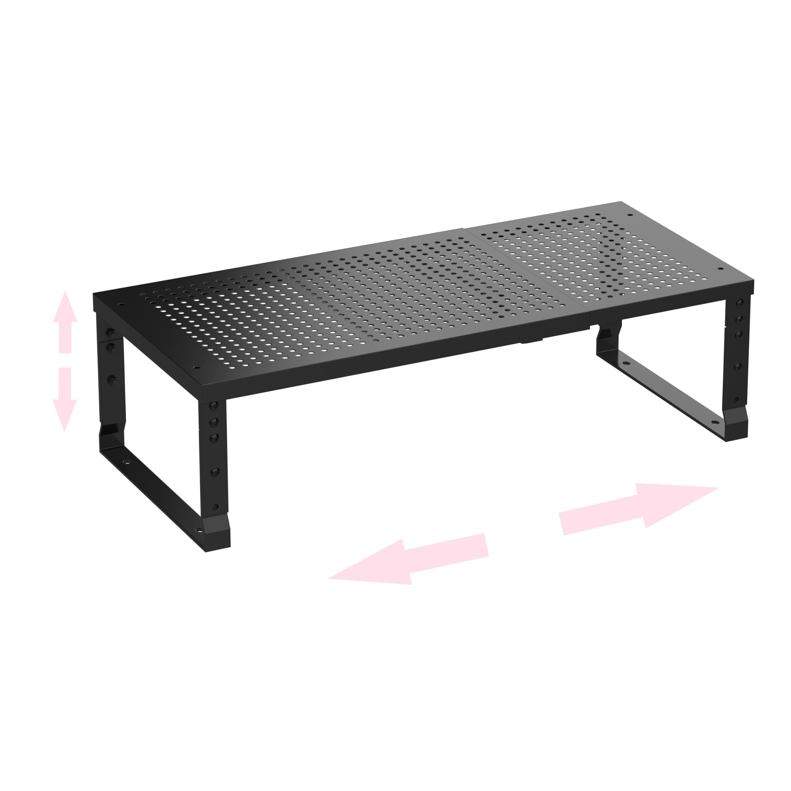 Asiingkel Metal Stackable Expandable Storage Shelf - Multi-Functional Home Storage Shelf, Suitable for Kitchen, Cabinet，Bathroom, Office, Garage, etc.（1PACK/Black/Large