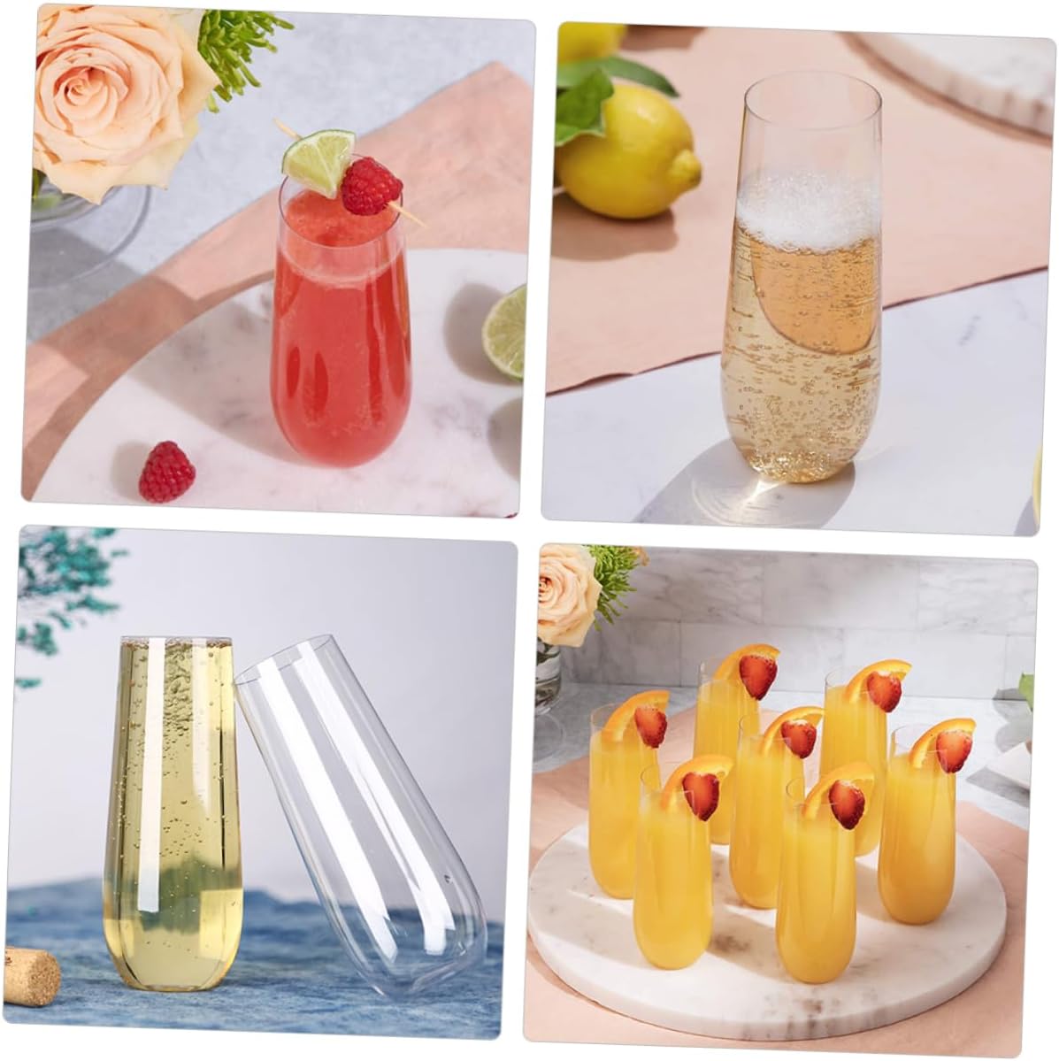 Unomor 24pcs Unbreakable Plastic Wine Cups Elegant Beverage Holders for Parties Use and Shatterproof Design for Cocktails Juice and More