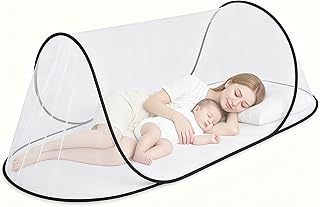 Pop Up Moskitonetz Bett 200 x 80 x 56 cm, Faltbares Mückennetz für Einzelbett, Tragbar & Ultraleicht Campingzelt, Schnelle Installation, Einfacher Aufbau für Outdoor, Reisen, Camping & Zuhause