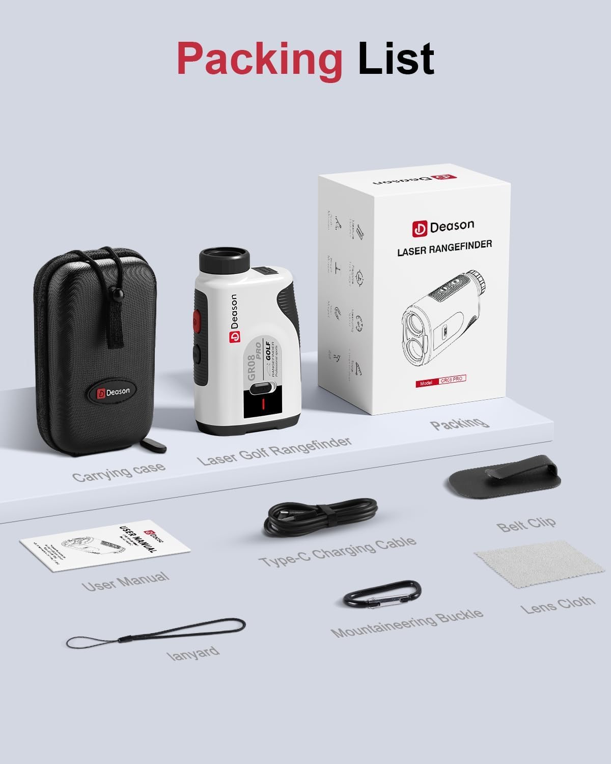 Télémètre de golf avec pente, télémètre laser de 1 300 m, grossissement 7x, télémètre rechargeable avec verrouillage du drapeau, mode vitesse pour la chasse et le tir.