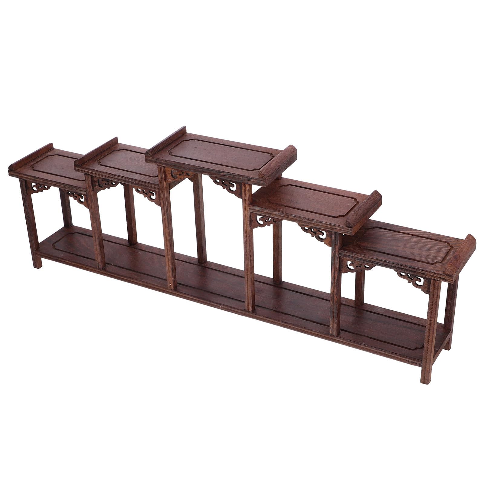 Espositore in Legno per Figure, Organizer da Tavolo, Stile Naturale