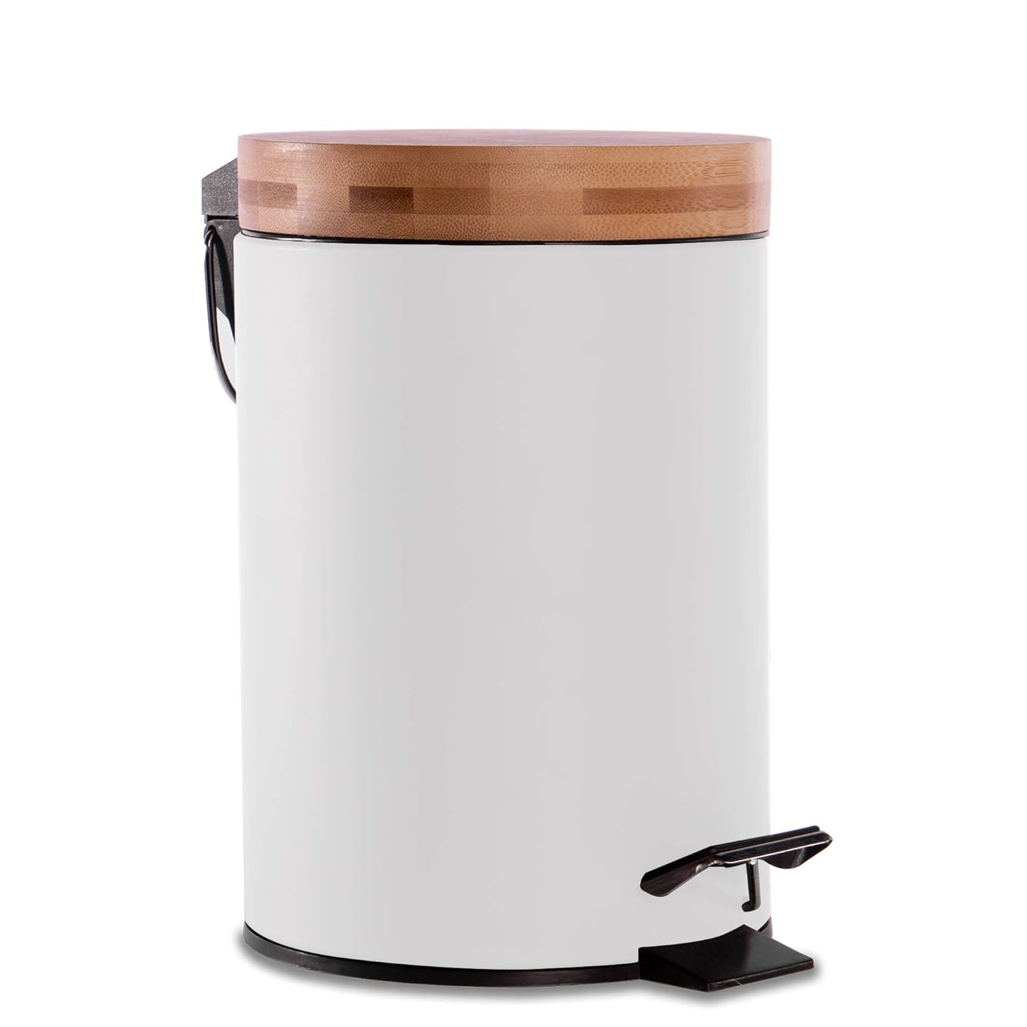 Maison & White Bathroom Bin with Bamboo Lid 3L Pedal Bin 3 Litre