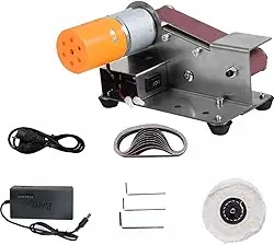 Mini Lixadeira Elétrica De Cinta Bancada Compacta Com10 Cintas
