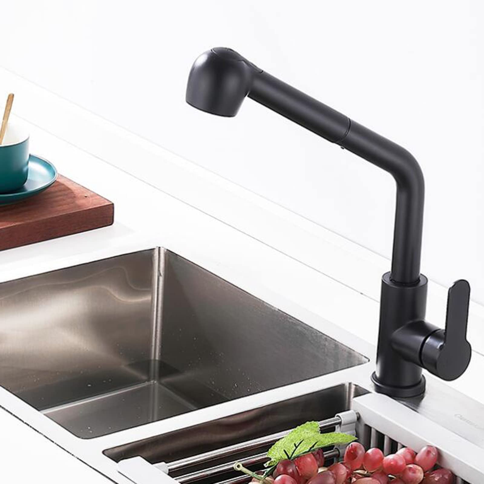 Grifo de Cocina extraíble, Monomando de Acero Inoxidable para Agua fría y Caliente, Grifo de Fregadero con caño Giratorio, Multifuncional para cocinas Modernas.