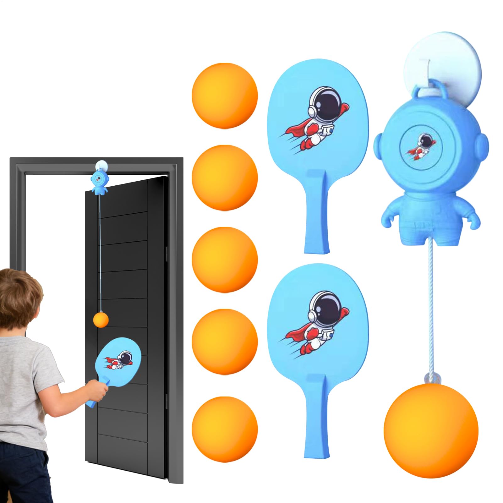 Gioco da porta pong, da appendere e da appendere, regolabile, materiale ABS PP con lunghezza del filo di 90 cm, include racchetta e palline per bambini, per due giocatori, feste al chiuso, esercizi
