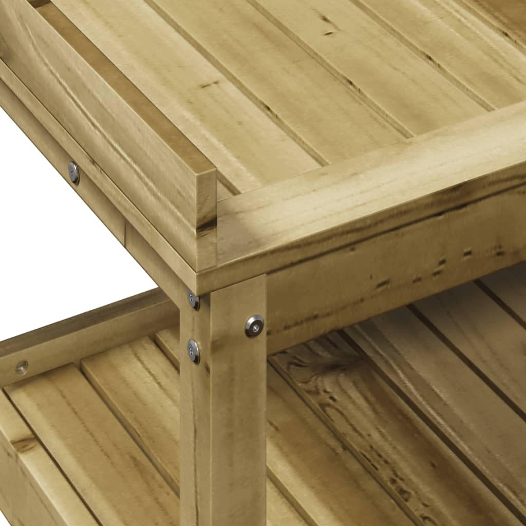 Table de rempotage en bois massif pin 108x45x86,5 cm avec étagères