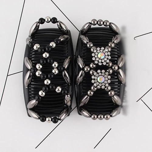 Miniatura 3 de ccHuDE 3 unids Magic Beads Peines de pelo elásticos para el cabello clips de peine doble peine pinzas para el cabello Peines de peinado de moda