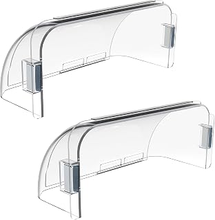 Heat & Air Vent Deflector for Floor, Sidewall, and Ceiling Registers, Vent Covers Deflectors with Neodymium Magnetic, Adjust Between 9"-14" (2 Pack, Clear)