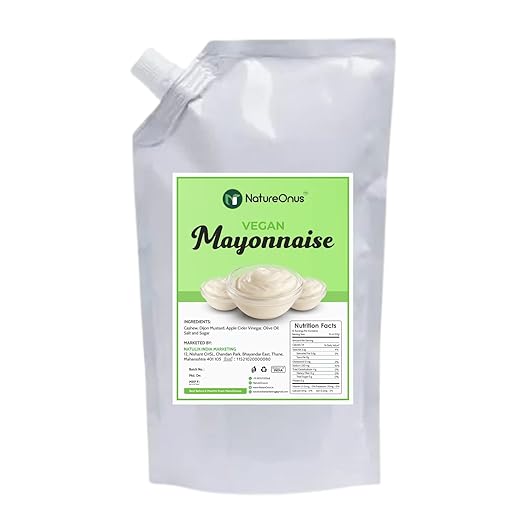 NatureOnus Vegan Mayonnaise 850gms Premium Mayo Dairy Free, Eggless, PlantBased Mayonnaise