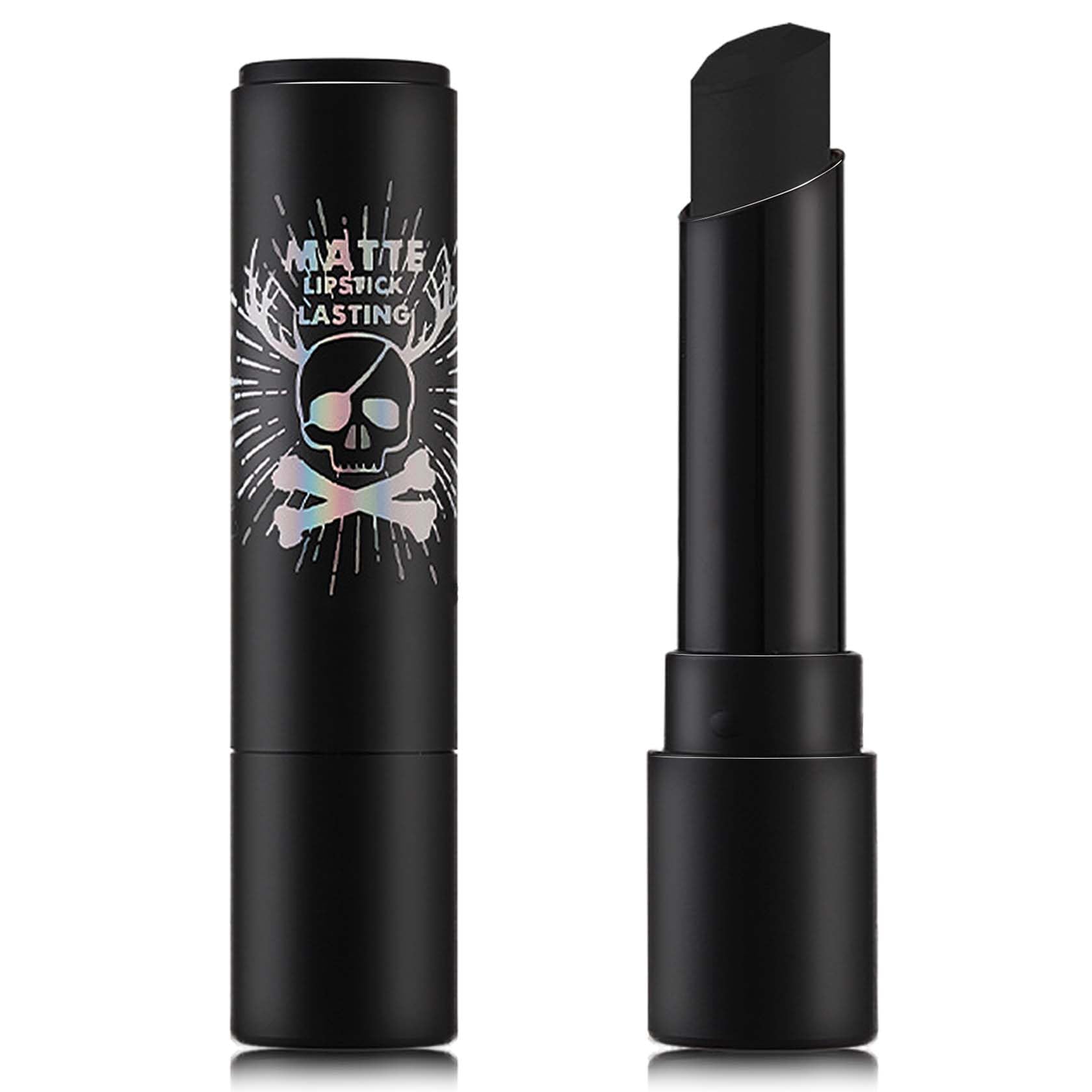 Barra de pintura negra para rostro y cuerpo, ojo de alta pigmentación, barra negra de larga duración, lápiz labial negro mate, impermeable, para Halloween, fiestas de disfraces, zombi, cosplay