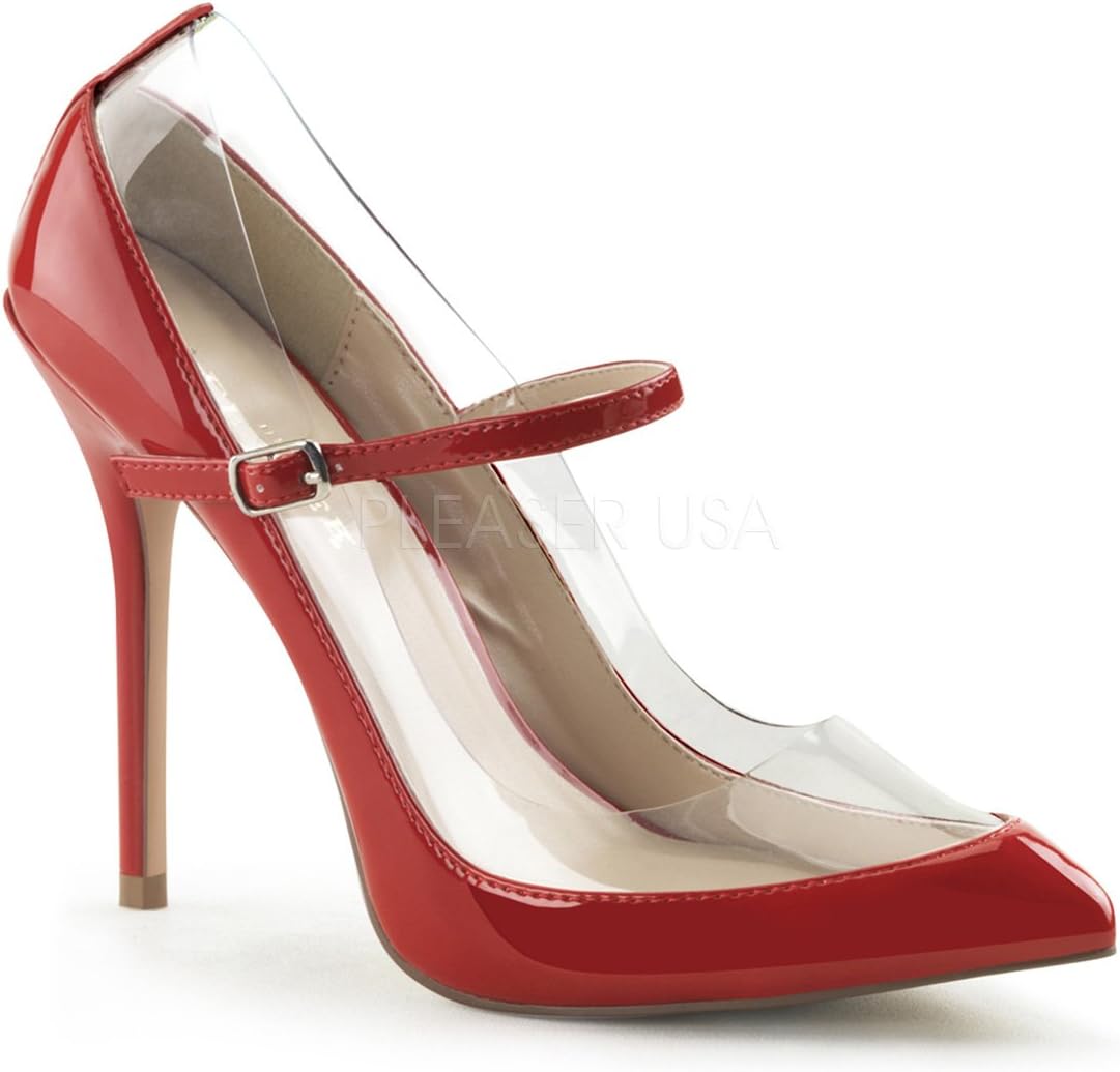 Pleaser Women's Amuse 21 Red Fashion Pumps 12 M