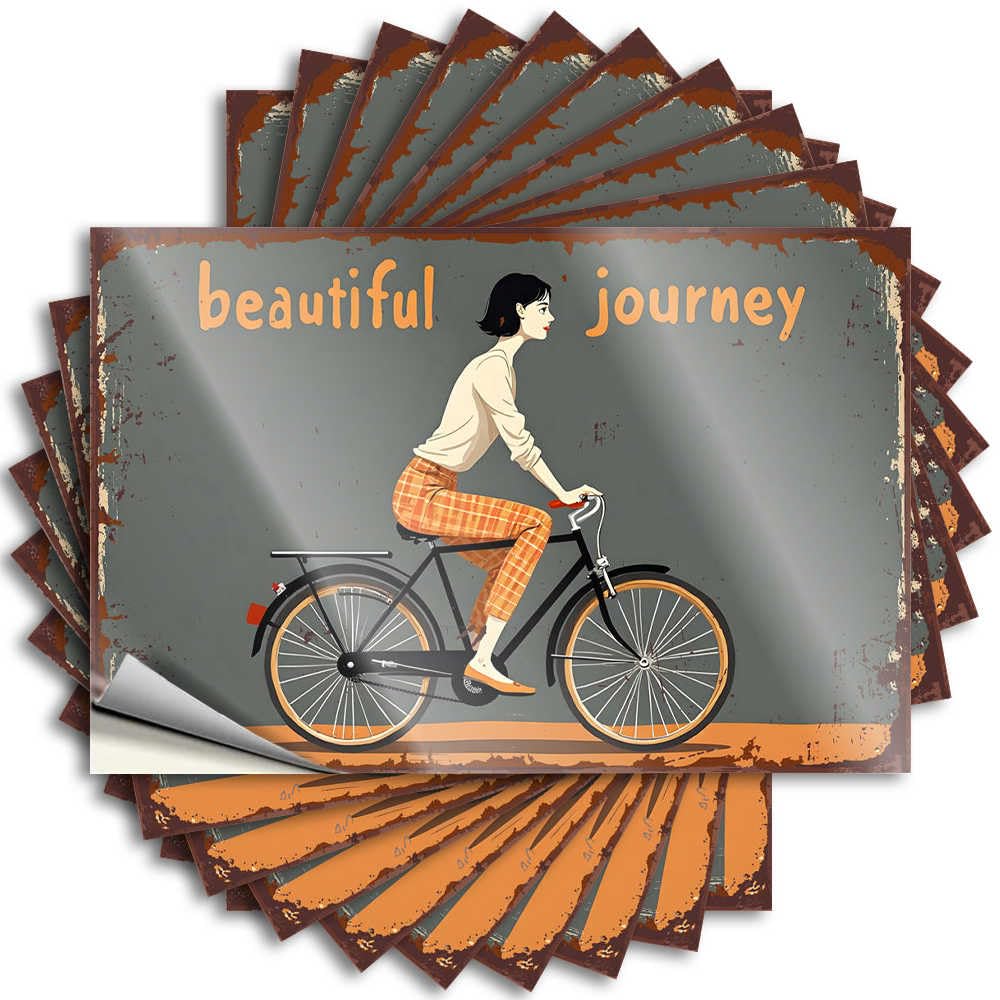 Stitch Antimicrobial Stickers - Embrace Your Beautiful Journey On Two Wheels Door Waterproof Vinyl Sticker(12X18CM)