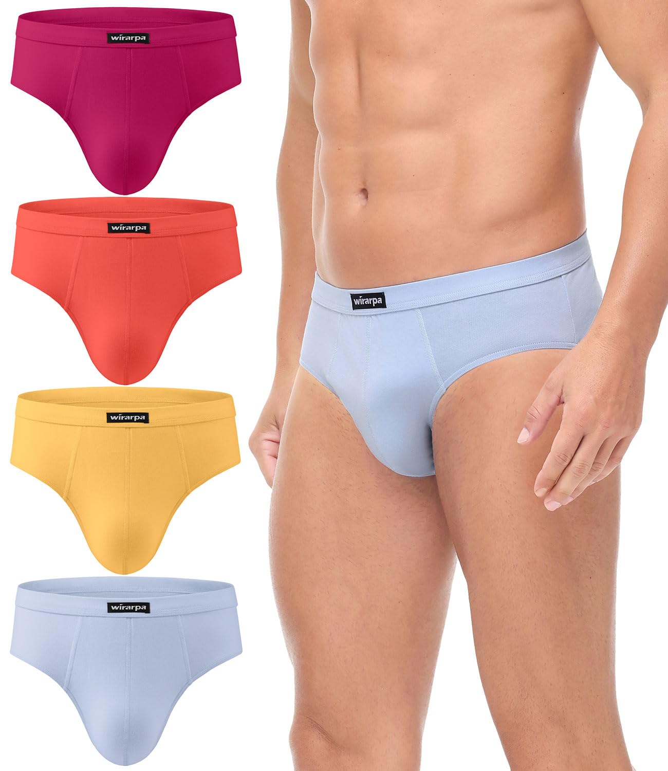 wirarpa Unterhosen Herren Slip Baumwolle Männer Slips Atmungsaktiv Unterwäsche 4er Pack