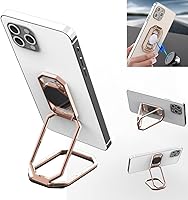 Vista 11 de Soporte de anillo para teléfono, soporte plegable para teléfono celular, rotación de 360°, soporte de agarre de anillo de metal para montaje plateado