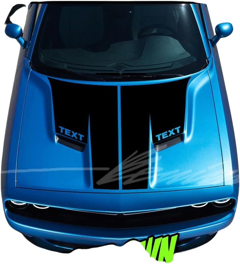 Hood Stripes Graphics Decals FITS 2015 and up RT SRT8 Scat Pack Compatible with Dodge Challenger