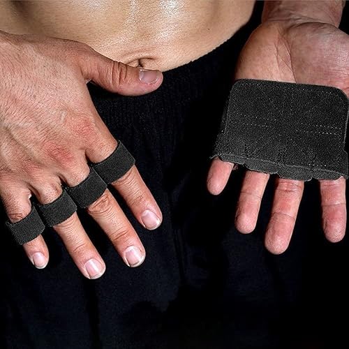 Miniatura 5 de gofidin 2 almohadillas de cuero para levantamiento de pesas, guantes de entrenamiento para levantamiento de pesas, protección de la palma de las