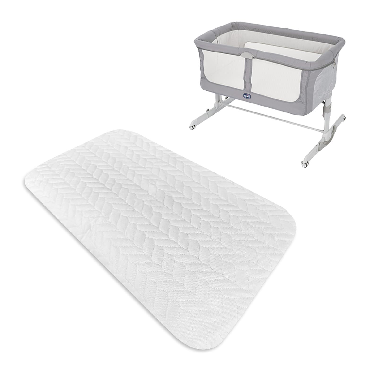 sleepdove Next2Me Mattress for Crib Foam Mattress Compatible Bedside Travel Cot Next to Me with Quilted Cover (83 x 50 x 5 cm)