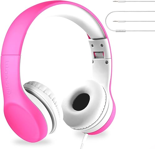 LilGadgets Connect - Auriculares para niños de primera calidad con micrófono auriculares para la escuela auriculares plegables para niños color rosa