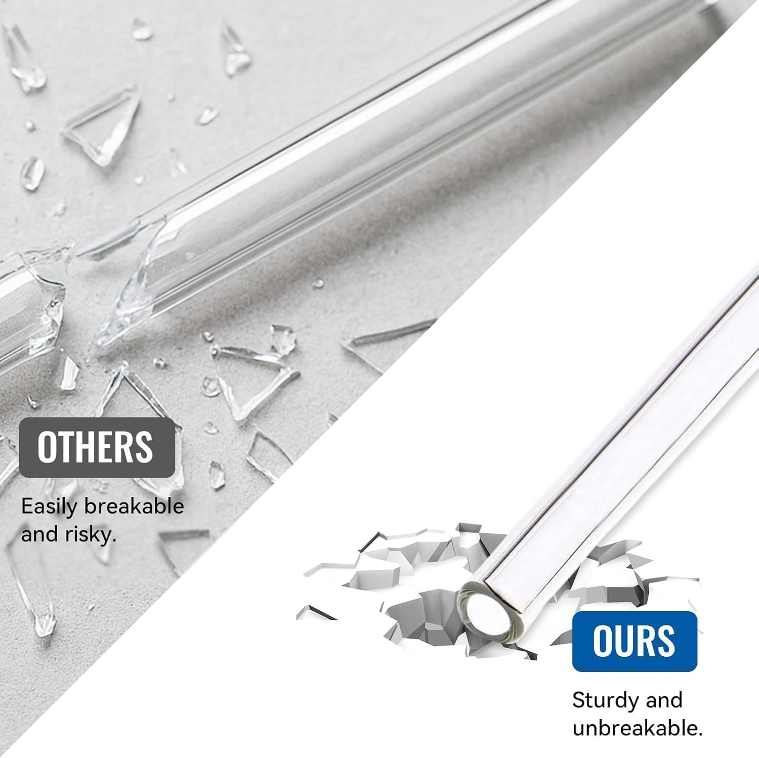 Replacement Straws Compatible with Tervis Clear & Colorful Lidded 24oz,Reusable Plastic 6Straws and 1Brush Compatible with Tervis Tumbler 24 oZ with lid,Clear Transparent Straight Drinking Straws - Image 2