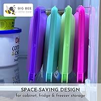 Vista 7 de Big Bee, Little Bee - SoftShell Contenedor de Almacenamiento de Alimentos de Silicona Reutilizable con Tapa de Concha Conectada, Fácil de Limpiar