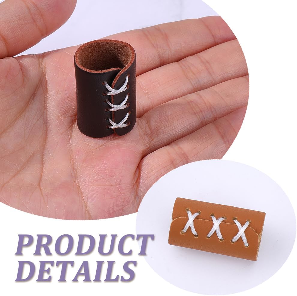 20PCS PU Leather Scarf Ring Clip Cylindrical Bandanas Buckles Leather Scarves Slides Clasp