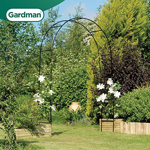 Gardman Botanical Easy Garden Arch R07707 Arbor Pergola Archway With Sweeping Decorative Vine 14.5" L X 55" W X 86.6" H, Black #TOP1
