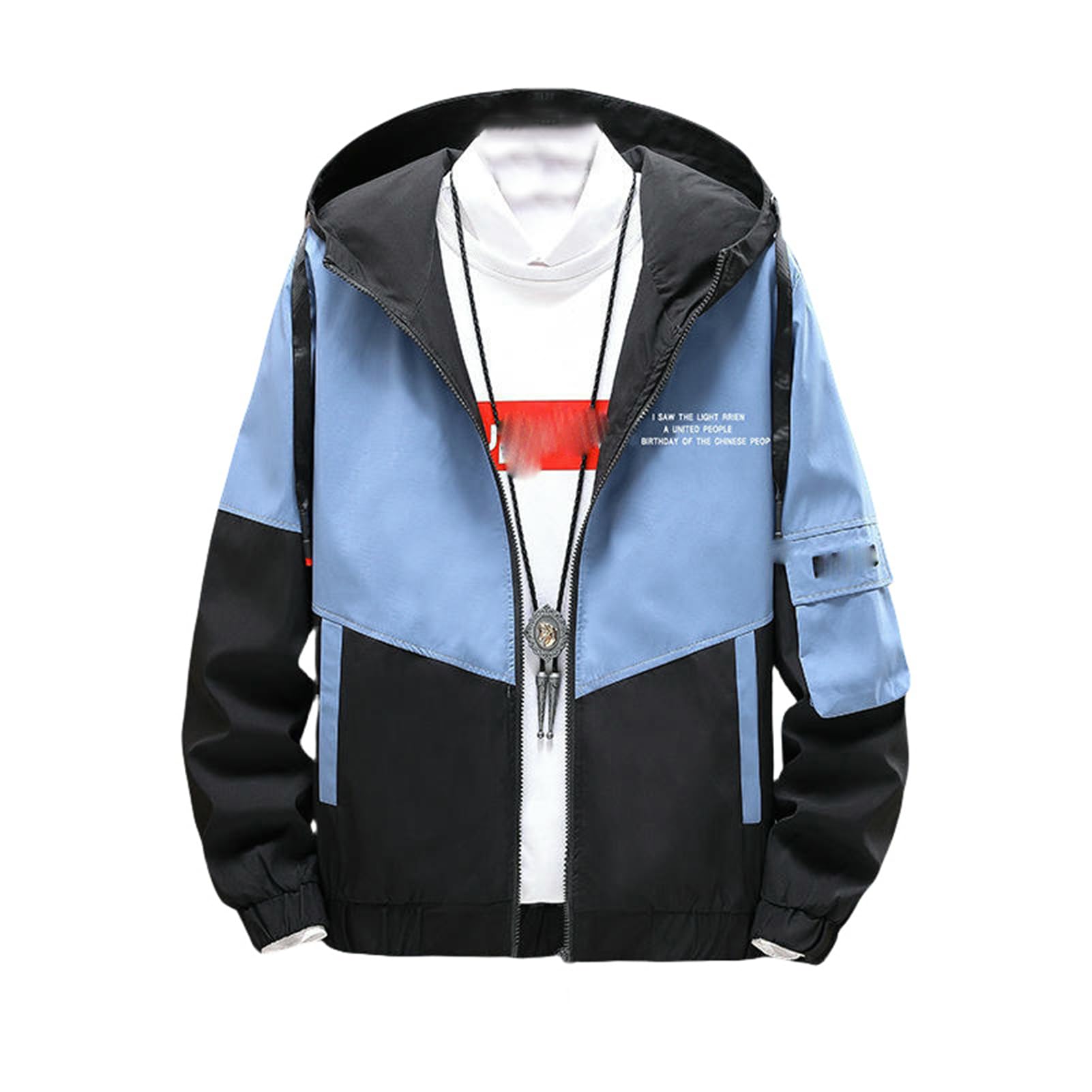 Veste ample à capuche homme coupe décontractée mi-saison style ouvrier