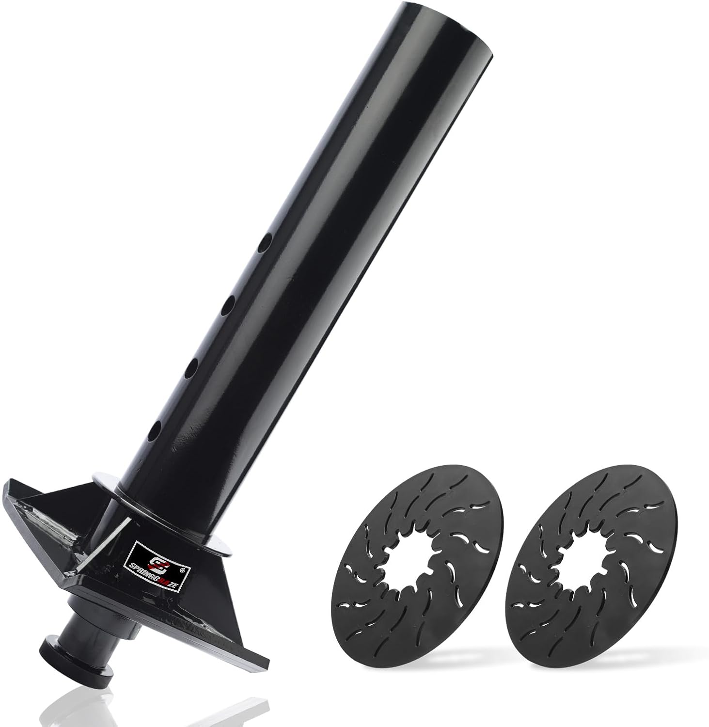 Gooseneck to 5th Wheel Adapter Trailer Coupler, with 4" Round Tube,with 2" Kingpin,Adjustable Height Fit for Campers,Trailers,Tractors- 30000 lb Capacity,with 2 5th Wheel lube Plate