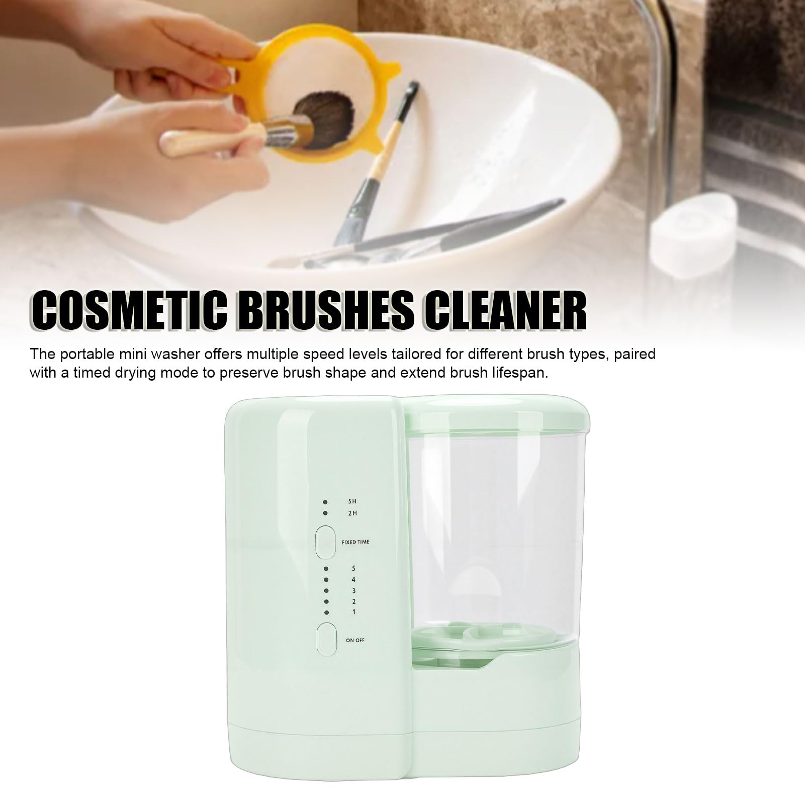 Elektrischer Make up Pinselreiniger Tragbare Waschmaschine mit 1600 ml Fassungsverm gen Integriertem Pinselhalter Effiziente Reinigung f r alle B rstenarten Kompaktes Design ideal