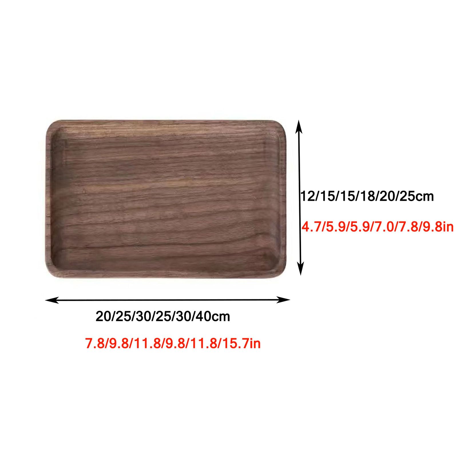 Bandeja de desayuno de madera, bandeja rectangular para alimentos y bebidas para aperitivos, bandeja decorativa para sala de estar, ideal para frutas, café y postres