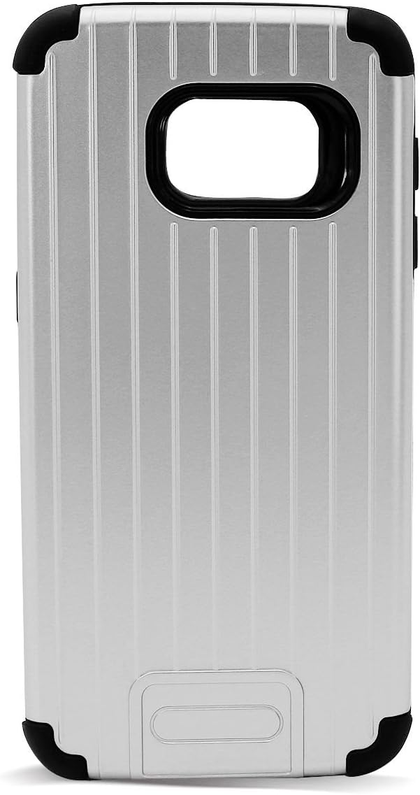 Samsung Galaxy S7 Edge Case, TOP COVER [Luggage] [Drop Protection] [Anti-Shock] Scratch Resist Dual Layer Case Cover for Samsung Galaxy S7 Edge [Silver]